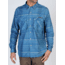 Air Strip Macro Plaid Long Sleeve Shirt - Mens -Galaxy-Small