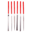 EZE-LAP 6 Fine File Set, Hand, Crossing, Barrette, Round Edge Joint, Slitting, Pippin, Red, 607F