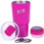 Fireside Outdoor Vibe Tumbler with/ Water-Resistant Bluetooth Speaker, Rosa, 28oz, VIBE-28-ROSA