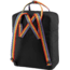 Fjallraven Kanken Rainbow Backpack, Black/Rainbow Pattern, One Size, F23620-550-907-One Size