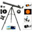 Galileo Telescope 800mm x 72mm + Smart Phone Adapter + Solar Filter Caps, Black, NSN N, SS-872SF