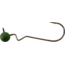 Gamakatsu Skip Gap Jig Head, Needle Point, Worm, Ringed Eye, Pumpkin Green, Size 4/0, 4 per Pack, 293414-P-3/16