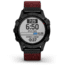 Garmin Fenix 6 Sapphire Multisport Fitness Watch, Black DLC w/Red Nylon Band, 010-02158-16