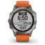 Garmin Fenix 6 Sapphire Multisport Fitness Watch, Ti Gray w/Orange Band, 010-02158-13
