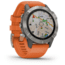 Garmin Fenix 6 Sapphire Multisport Fitness Watch, Ti Gray w/Orange Band, 010-02158-13