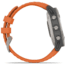 Garmin Fenix 6 Sapphire Multisport Fitness Watch, Ti Gray w/Orange Band, 010-02158-13