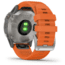 Garmin Fenix 6 Sapphire Multisport Fitness Watch, Ti Gray w/Orange Band, 010-02158-13