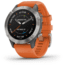 Garmin Fenix 6 Sapphire Multisport Fitness Watch, Ti Gray w/Orange Band, 010-02158-13