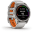 Garmin Fenix 7 ProSapphire Solar Edition Titanium with Fog Gray/Ember Orange Band Watch, 010-02777-20