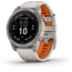Garmin Fenix 7 ProSapphire Solar Edition Titanium with Fog Gray/Ember Orange Band Watch, 010-02777-20