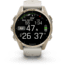 Garmin fenix 8 AMOLED 43mm GPS Watch, Sapphire, Soft Gold with Fog Gray/Dark Sandstone Silicone Band, 010-02903-10