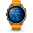 Garmin fenix 8 AMOLED 47mm GPS Watch, Sapphire, Titanium with Spark Orange/Graphite Silicone Band, 010-02904-10