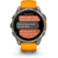 Garmin fenix 8 AMOLED 47mm GPS Watch, Sapphire, Titanium with Spark Orange/Graphite Silicone Band, 010-02904-10