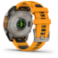 Garmin fenix 8 AMOLED 47mm GPS Watch, Sapphire, Titanium with Spark Orange/Graphite Silicone Band, 010-02904-10