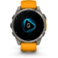 Garmin fenix 8 AMOLED 47mm GPS Watch, Sapphire, Titanium with Spark Orange/Graphite Silicone Band, 010-02904-10