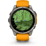 Garmin fenix 8 AMOLED 47mm GPS Watch, Sapphire, Titanium with Spark Orange/Graphite Silicone Band, 010-02904-10