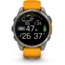 Garmin fenix 8 AMOLED 47mm GPS Watch, Sapphire, Titanium with Spark Orange/Graphite Silicone Band, 010-02904-10