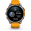 Garmin fenix 8 AMOLED 47mm GPS Watch, Sapphire, Titanium with Spark Orange/Graphite Silicone Band, 010-02904-10