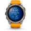 Garmin fenix 8 AMOLED 51mm GPS Watch, Sapphire, Titanium with Spark Orange/Graphite Silicone Band, 010-02905-10