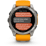Garmin fenix 8 AMOLED 51mm GPS Watch, Sapphire, Titanium with Spark Orange/Graphite Silicone Band, 010-02905-10