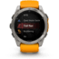Garmin fenix 8 AMOLED 51mm GPS Watch, Sapphire, Titanium with Spark Orange/Graphite Silicone Band, 010-02905-10