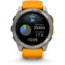 Garmin fenix 8 AMOLED 51mm GPS Watch, Sapphire, Titanium with Spark Orange/Graphite Silicone Band, 010-02905-10