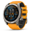 Garmin fenix 8 AMOLED 51mm GPS Watch, Sapphire, Titanium with Spark Orange/Graphite Silicone Band, 010-02905-10