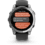 Garmin fenix E AMOLED 47mm GPS Watch, Stainless Steel with Black Silicone Band, 010-03025-02