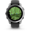 Garmin fenix E AMOLED 47mm GPS Watch, Stainless Steel with Black Silicone Band, 010-03025-02