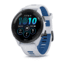 Garmin Forerunner 265 Watch, Black Bezel w/ Whitestone Case and Whitestone/Tidal Blue Silicone Band, 010-02810-01