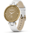 Garmin Lily Smartwatch - Womens, Light Gold / White Leather, 010-02384-A3