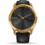 Garmin Vivomove 3 Luxe Hybrid Smartwatch w/Leather Band, 24K Gold/Black, 010-02241-02
