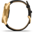 Garmin Vivomove 3 Luxe Hybrid Smartwatch w/Leather Band, 24K Gold/Black, 010-02241-02