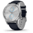 Garmin Vivomove 3 Luxe Hybrid Smartwatch w/Leather Band, Navy/Silver, 010-02241-00
