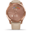 Garmin Vivomove 3 Luxe Hybrid Smartwatch w/Leather Band, Rose Gold/Light Sand, 010-02241-01