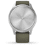 Garmin Vivomove 3 Style Hybrid Smartwatch w/Silicone Band, Moss Green/Silver, 010-02240-01