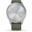 Garmin Vivomove 3 Style Hybrid Smartwatch w/Silicone Band, Moss Green/Silver, 010-02240-01