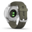 Garmin Vivomove 3 Style Hybrid Smartwatch w/Silicone Band, Moss Green/Silver, 010-02240-01