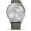 Garmin Vivomove 3 Style Hybrid Smartwatch w/Silicone Band, Moss Green/Silver, 010-02240-01
