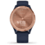 Garmin Vivomove 3S Hybrid Smartwatch, Navy/Rose Gold, 010-02238-03