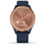 Garmin Vivomove 3S Hybrid Smartwatch, Navy/Rose Gold, 010-02238-03