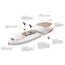 Glide Angler Inflatable Paddle Board, White/Brown/Red, 11ft X 36in X 6in, o2-ANGL