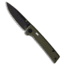 Glow Rhino Glow Rhino Fermi Liner Lock Knife OD Green G-10 + Tritium Thumb Stud 3" Black, OD Green, D2, adult, BHQ-200869