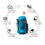 Gregory Amber 44 L Backpack, Coral Blue, 149385-7197