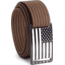 Grip6 Narrow Black Flag Buckle w/Dark Brown Strap, 28, NB-USA-NJA-LS-MOC-1.1-28