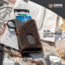 Grip6 Wallet Grey w/Brown Leather Sleeve w/Loop, WLT-GML-LP-BRNL