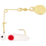 H&amp;H Lure Company Pro Cajun Spin, White/Red Dots, Gold Blade, 1/32oz, CGS-13G