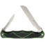 Havalon Hydra Linerlock Folding Knife, Satin SS Blade, Green Aluminum Handle, Thumb Stud, Pocket Clip, Black Rubber Handle Inserts, XTI-HYDHGBS