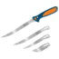 Havalon Talon Fish Interchangeable Fixed Blade Knife Set, 4 Blades, Roll-Pack, Clam Pack, Blue/Orange, XTC-TF