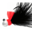 Hawken Outdoors Aerojig Marabou Jig 1/4 oz, 1/0 Hook, Nightmare White/Red &amp; Black, AJM14136